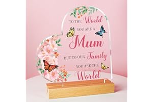 VETBUOSA Gifts for Mum, Mum Birthday Gifts, Acrylic Plaque Mum Gifts from Daughter Son, Presents for Mum, Mothers Day Gifts for Mummy,Mother,Stepmum,New Mum,Mother in Law, Gifts for Mum on Her Birthday