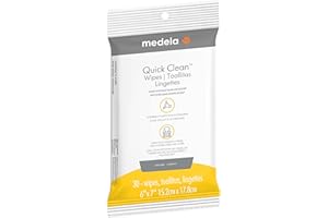 Medela Quick Clean Breast Pump and Accessory Wipes, zestaw naprawczy, odpowiedni higienczny On The Go Cleaning do stołów, blatów i więcej, 30 liczeń