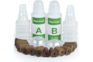 WETPIA Indoor Hydroponics Garden kit Seed Pods Kit with A&B Solid Nutrients,12 pcs Grow Sponges 12 pcs Grow Baskets 12 pcs Grow Domes(Seeds not Included)