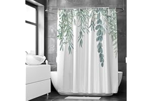 ‎LOTI LIVING Loti Living Zasłona prysznicowa 180 x 200 cm – odporna na pleśń i działanie wody - tkanina poliestrowa - z taśmą obciążającą - w zestawie z haczykami - Hanging plant