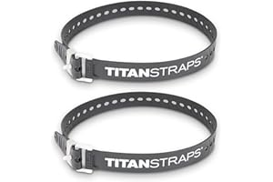TITANSTRAPS Titan Industrial Straps - Safety Strap Set to Secure Splits, Cargo Bikes, Garden Hoses, Wood Working Projects - 70 lb. Working Load, 30" Length, Black, 2-Pack