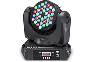 BETOPPER Lumière Disco DMX 512 Lyre Dj Spot Soirée 36x3W LED RGBW Lampe de scene 9/16 CH Eclairage De Scène jeux de lumiere pour Soiree Evénement Bar Karaoké LM108