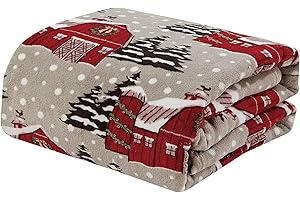 GENERISCH Weihnachtsdecke, flauschige Decken und Überwürfe, gemütliche Fleece-Überwürfe für Sofa, Herbst/Winter, Cartoon-Bettüberwurf für Kinder und Erwachsene, Weihnachtsbettwäsche und Dekorationen für Zuhause