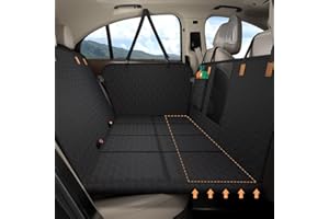 BMaoBBo Hundedecke Auto Rückbank[127x62cm],Wasserdicht,Kratzfest mit Hartschale (300 Pfund Traglast),Rücksitzschutz für SUV & Familienauto,Abnehmbar, Waschbar mit Belüftungsnetz & Tasche (Schwarz)