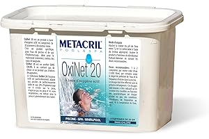 Metacril OxiNet 20, Oxygène Actif, en comprimés de 20 g, Idéal pour Piscine et Spa - 1,2 KG