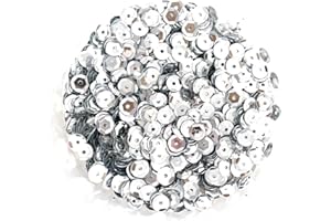 Angel Malone 15g Approx 1200 pcs. 6-7mm in Diameter Premium Quality Cup Sequins DIY Arts Crafts Making - UK Seller (Silver)