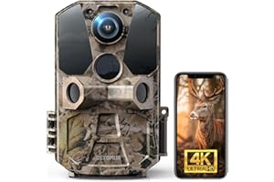 CEYOMUR Cámara de Caza 4K 30fps, 40MP WiFi Bluetooth Camara de Caza con Gran Angular de 120° Velocidad de Disparo 0.2s Visión Nocturna y IP66 Impermeable para la vigilancia de la Fauna