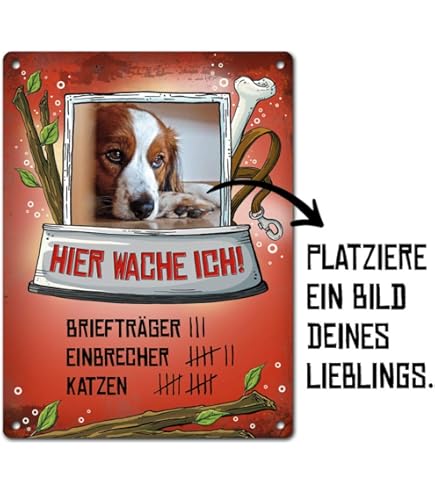 Warnschild Deutscher Jagdterrier - Alu-Schild 20x14cm 'Freilaufender Hund'