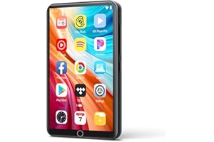 Reproductor de MP3 Bluetooth y Wi-Fi, Reproductor de MP3 de 80 GB con Spotify, Diofox Reproductor de MP4 con pantalla táctil de 4 pulgadas con altavoz,Sonido HiFi portátil,Radio FM,Deezer,Amazon Music