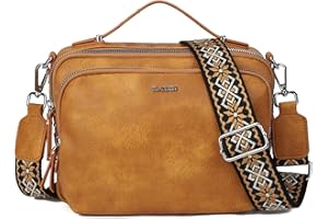 Gladdon Schoudertas vrouwen, schoudertas, crossbody tas, kleine casual handtas, brede jacquard webbing band