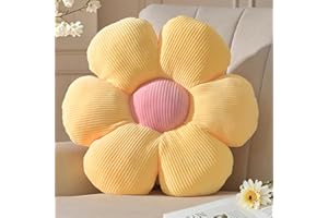 Yhoelata Cuscino Fiore Giallo, Cuscino da Pavimento Estetico per Camera, Cuscino Decorativo Margherita per Cameretta Bambini, Decorazione Preppy per Stanza, Cuscino per Divano 48 cm