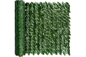 AURACASA Rotolo di Siepe Artificiale Decorativa Espandibile, 100 x 300cm + OMAGGIO 50pz. fascette 2.5x200mm (FOGLIE DI LAURO, 1x3mt)