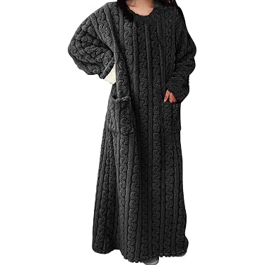 Chemise De Nuit Longue Femme - Pyjama Amusant Hamburger, Peignoir Chaud D'Hiver, Taille L à XXL - 8