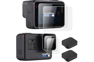 OOTSR (6 Pezzi Proteggi Schermo Compatibile per GoPro Hero 7 (Solo Nero) Hero 5 Hero 6, con Protezione Schermo in Vetro 4 Pezzi + copriobiettivo 2 Pezzi