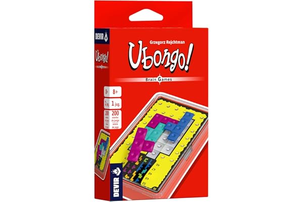 Devir - Ubongo Brain Games, Uppfinningsspel, Solitaire och Travel Brädspel, för alla publiker från 8 år gammal (BGUBOBPS)