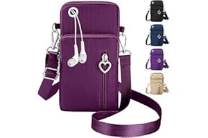 QXRXN Handytasche mit Geldbörse zum Umhängen Damen, Stoff Handytasche zum Umhängen Handy Umhängetasche Schultertasche Crossbody Tasche Geschenke für Frauen zum Geburtstag Weihnachten Klein Beige