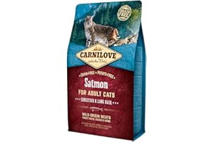 Carnilove Carnilove Salmon Sensitive & Long Hair Aliment déshydraté pour Chat 400 g