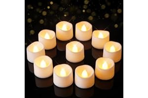 AMAGIC 24 Pack Battery Operated Flameless Fake Electric LED Candle Tea Lights, Flicker Bright for Wedding Table Decor, Mother's Day, Birthday Party