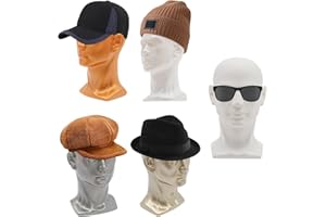 Biggittig Tete De Mannequin Homme Tête De Mannequin Professionnelle PVC Tete Pour Perruque,Pour Afficher Perruques, Chapeaux, écharpes, Lunettes, Bandeaux (Gris lumineux)