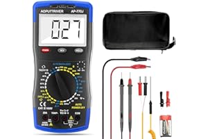 AOPUTTRIVER Automotive Multimeter AP-770J Auto Digital Multimeter manueller Streckenauto-Multitester Voltage Detector mit Durchgangsprüfung，Hintergrundbeleuchtung，Tach/RPM，Dwell，Widerstand und Temperaturmessung