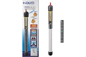 Hidom Aquarium Heater Quartz Glass Submersible Fish Tank - 100w Thermostat Control Pro-Heat HT 8100 - With FREE Stick on Thermometer - Suitable for both fresh and salt water