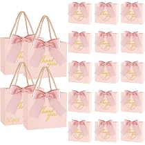 Rosa Geschenktüte Mit Schleife & Karte – Süße Geburtstagsverpackung Für Mädchen, Frauen & Kinder