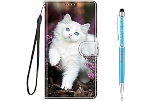 Grandoin Cover per Samsung Galaxy A10, Custodia Magnetico Flip Case Portafoglio Creativo Disegni Cover in Pelle PU Libro Cover con [Slot per Schede] Protettiva TPU Silicone Posteriore (Gatto 2)