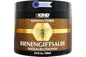 ‎5KIND CLINICAL SKINCARE 5Kind Bienengiftsalbe Maximale Stärke 100ml - Bienengiftcreme - Bee Cream Natürlich Massage für Gelenke & Muskeln, Lendenwirbelsäule, Knie, Nacken, Schulter & Füße - Verantwortungsbewusst Gewonnen