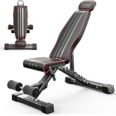 YOLEO Banco de Pesas Ajustable Utilidad Plegable,de Entrenamiento de Cuerpo Completo Inclinaci&oacute;n Decline Levantamiento Plano,