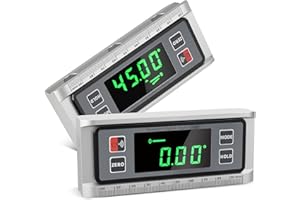 Beaspire Inclinometro Digitale Goniometrico con Display a LED, Livella Digitale Magnetica con Base a V e Batteria, Corpo in Lega di Alluminio per Misurazioni Angolari, Alternativa alla Livella Laser