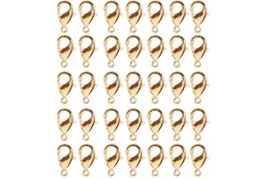 TWEAL Catenacci per Aragosta,100 pezzi Chiusure Moschettoni per Gioielli Artigianali fai-da-te che Braccialetto Collana (Oro 10 mm）