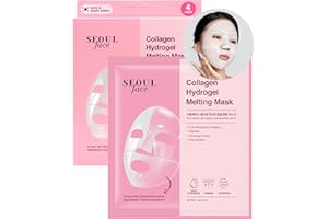 DMD DERMAL MAKE A DIFFERENCE DERMAL Maschera in Gelatina Fusa con Collagene e Idrogel 4 pezzi – Maschera Notturna Coreana per il Viso – Idratazione Profonda, Rassodamento della Pelle e Cura delle Rughe per una Pelle Vetrificata –
