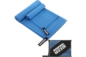FIBOUND Microfibre Towel, Sports Towel, Travel Towel, Swimming Towel and Beach Towel, Fast Drying - Super Absorbent - Ultra Compact, Great for Camping, Gym, Beach and Swimming-2pcs(XL&S)-Blue