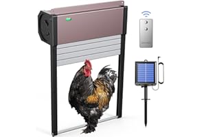 2023 New Porte Poulailler Automatique Solaire, CHAMUTY Portail Roulant Porte Automatique Poulailler Solaire Porte en Alliage d'aluminium avec Capteur de Lumière, Commande de Minuterie, Télécommande