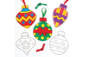 ‎BAKER ROSS Baker Ross AT296 Weihnachtskugel-Sonnenfänger-Dekorationen, Festliche Kunst und Handwerk, Sortiert, Einheitsgröße, 8 Stück