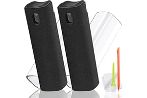 DauMeiQH Kit elettronico per la pulizia dello schermo, confezione da 2, per Airpods, auto, iPhone, iPad, MacBook, tablet, monitor, obiettivo, TV con panno, spazzola e penna, nero