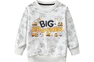 EULLA Kids Boys Sweatshirt Jumper T-Shirt Cute Long Sleeve Tops Casual Cotton Tee Shirts Toddler Crewneck Clothes Age 1-7 Years