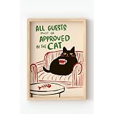 Ahşap &Ccedil;er&ccedil;eveli Siyah Kedi Tablo &ndash; Eğlenceli Yazılı Kahveli Modern Dekoratif Poster &Ccedil;ok Renkli 30 x 40