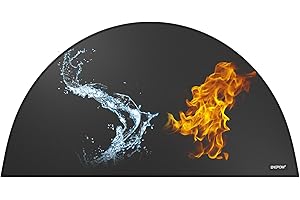 ‎ENGPOW Feuerfeste Unterlage Kamin Matte Hitzeschutzmatte 150 x 80 cm Halbrunde Feuerfeste Matte für Holzofen Feuerhemmende Teppiche Herdunterlage Schutzmatte für Kamine Herd,Feuerstelle, Heizungen,Herd