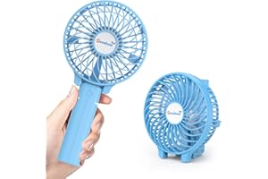 Jonwall Ventilador de Mano USB, Mini Ventilador de Mano Portátil Ventilador de Escritorio Recargable, Ventilador de Escritorio Personal Plegable Para el Hogar Oficina Camping Viajes Azul