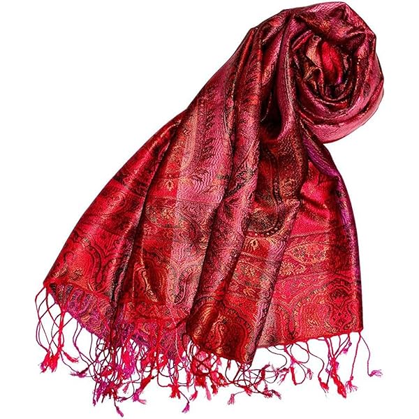 Sciarpa In Seta Pashmina 100% - Motivo Paisley, 160x35 Cm, Unisex, Dall'India - Foto 10