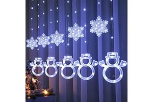 BLOOMWIN Christmas Window Lights 3 x 0.75M Snowflake & Snowman Curtain Fairy Lights USB Powered with Remote 8 Flashing Modes 160LEDs Xmas Party Wedding Home Bedroom Wall Garden Ornament Decoration