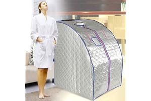 KEDIA Sauna a infrarossi, sauna portatile, pieghevole, con telecomando, per bagno di sauna e disintossicazione, perspirazione, terapia per perdere peso (argento)