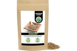 Graines de coriandre (250g), coriandre en graines, coriandre entière, 100% naturelle, sans additifs, végétalienne