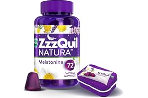 Zzzquil Natura Integratore Per Il Sonno Con Melatonina Per Dormire Ed Estratti Di Lavanda, Valeriana E Camomilla. 72 Pastiglie Gommose + Travel Case