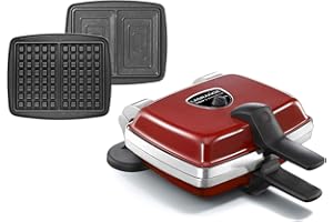LAGRANGE Gaufrier Super2, 1000W, 2 jeux de plaques inclus (Gaufre & Croque-Monsieur), Fabriqué en France, Réversible sur son socle, Plaques amovibles, Multifonction, Nettoyage sans effort, 039452