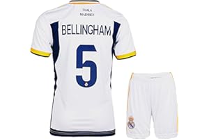 KISRAS R. Madrid Jude Bellingham #5 Heim Retro Black Dragon Limitierte Sonderedition Seltenes Fußball Kinder Trikot Shorts Set Jugendgrößen