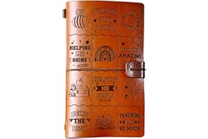 TheGiffter Teacher Gifts, Thank You Teacher Leather Journal Gifts, Nursery Teacher Gifts for Women,Novelty Daycare Teacher Notebook Gift,Teacher Appreciation Gifts from Student（A6,12x20cm