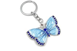‎ONWOMANIA Onwomania - "-Schmetterling blau Tagfalter Schlüsselanhänger - Metall Glücksbringer z.B. für den besten Freund, die Beste Freundin, Mama - Für Männer, Frauen & Kinder