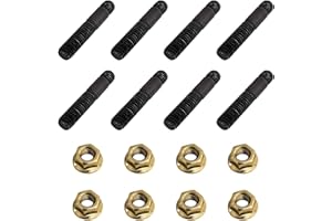 YOUNG WOLF 16Pcs High Strength Stud Bolt Pin Screw Exhaust Manifold Nuts Set, 10.9 M8 x 40 8 M8 x 1.25 CU SW13 with Collar